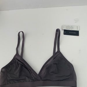 Natori Womens Bra Gunmetal Gray Highlight Wireless Bralette size small.